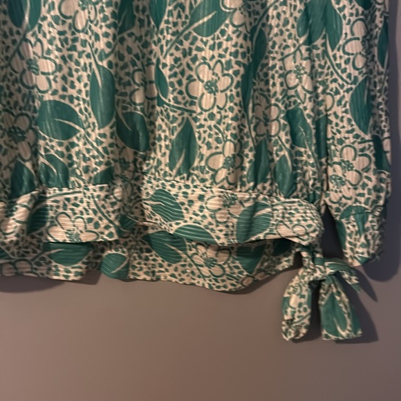 Ladies, sheer blouse, long sleeve with a photo on the side, the bottom - Picture 2 of 5